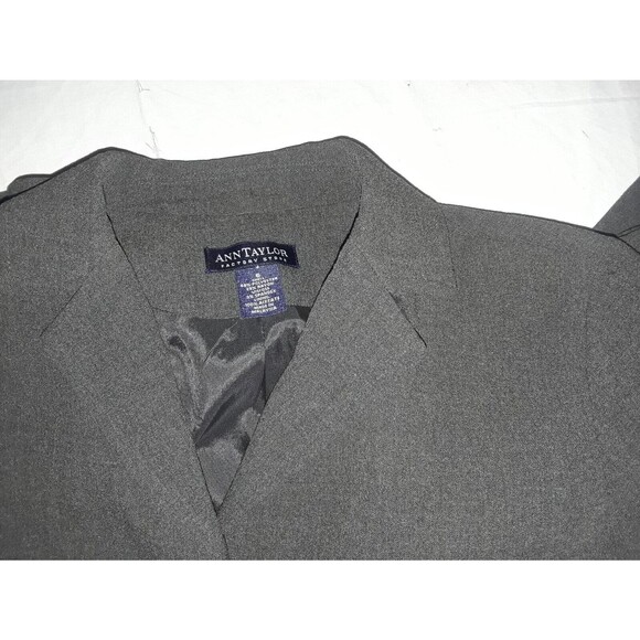 Ann Taylor Blazer Size 6 Gray Suit Jacket Snap Closure Career - Picture 3 of 8